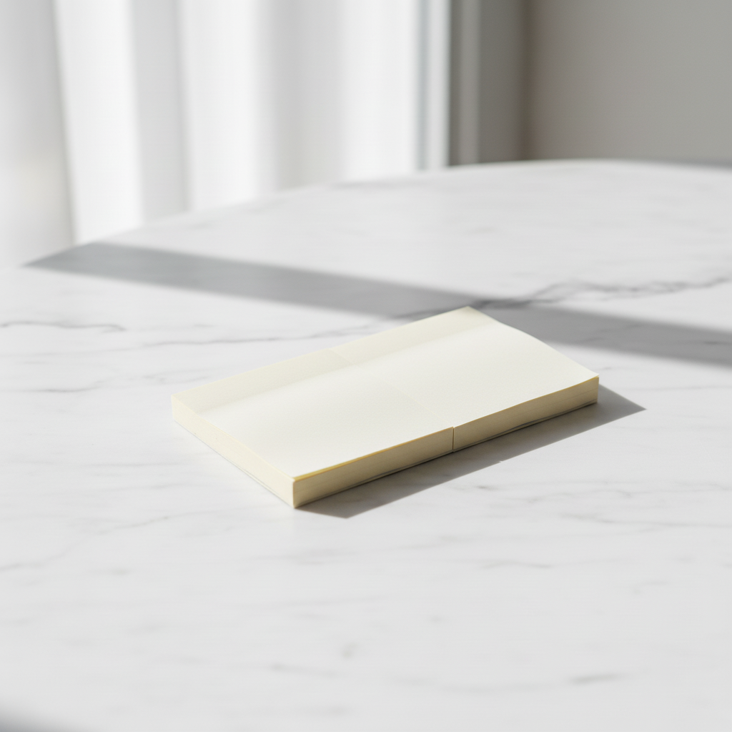 Bloc-notes artisanal – Blanc uni | 7×9 cm | Pages rechargeables