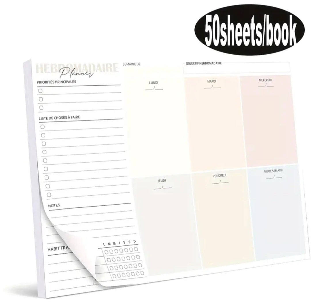 Planificateur hebdomadaire A4– Stylo motivant offert