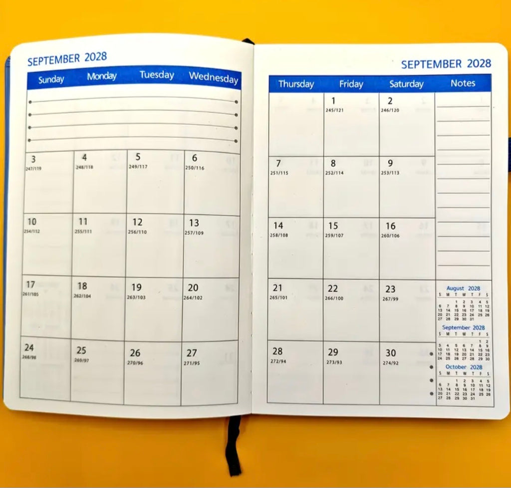 Agenda mensuel A5 2026–2028  + stylo motivant offert