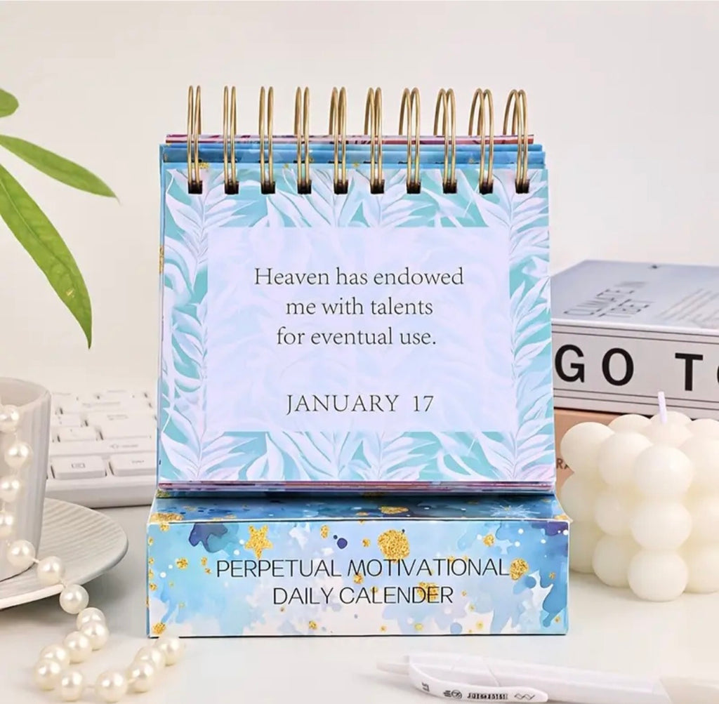 Calendrier de bureau avec citations positives – Inspiration quotidienne