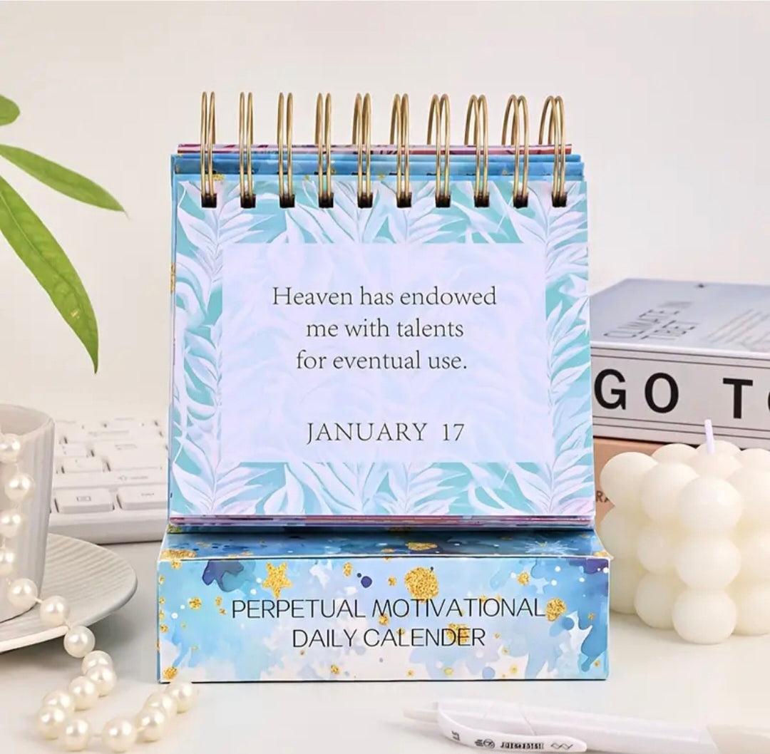 Calendrier de bureau avec citations positives – Inspiration quotidienne