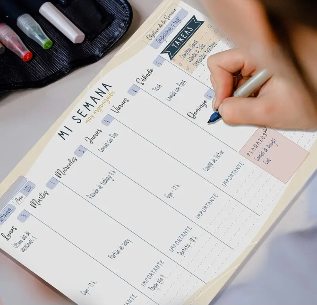 Planificateur hebdomadaire A4 en espagnol – Organisez votre semaine avec intention