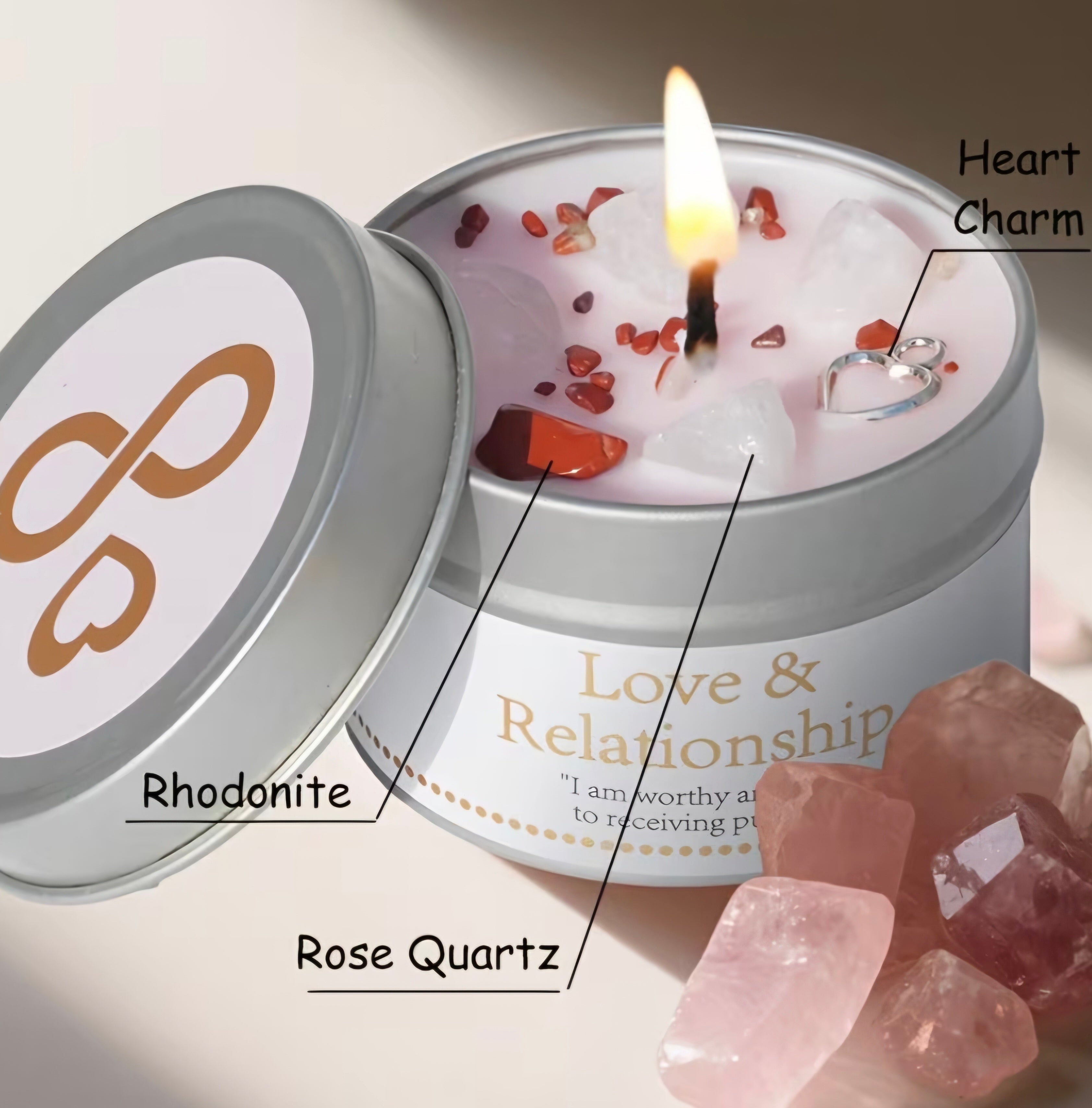 Set de 3 bougies parfumées d’intention – Amour