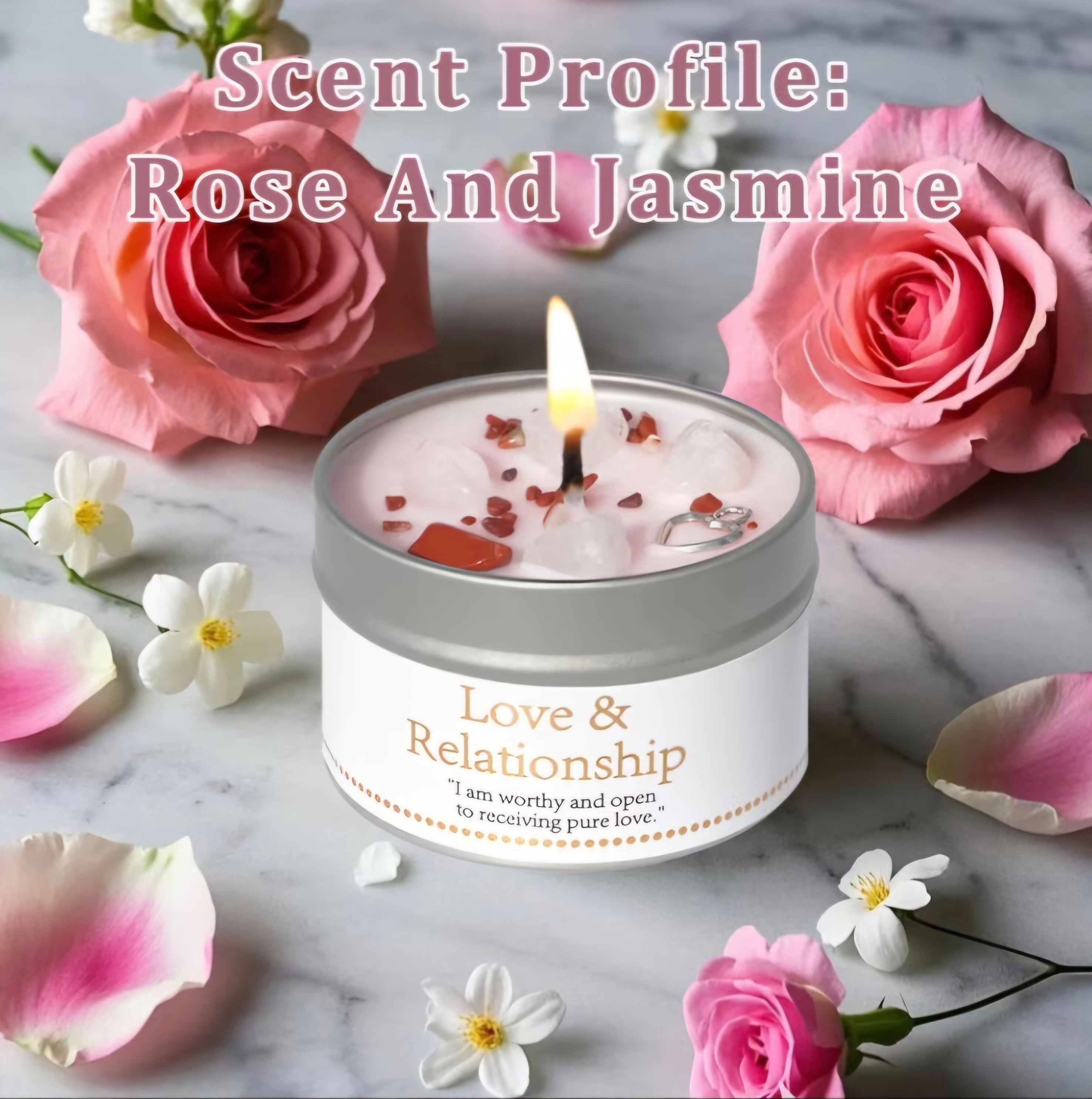 Set de 3 bougies parfumées d’intention – Amour