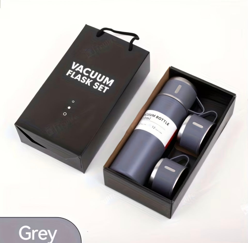 Set thermique 4 pièces en acier inoxydable – Bouteille 500 ml + 3 tasse