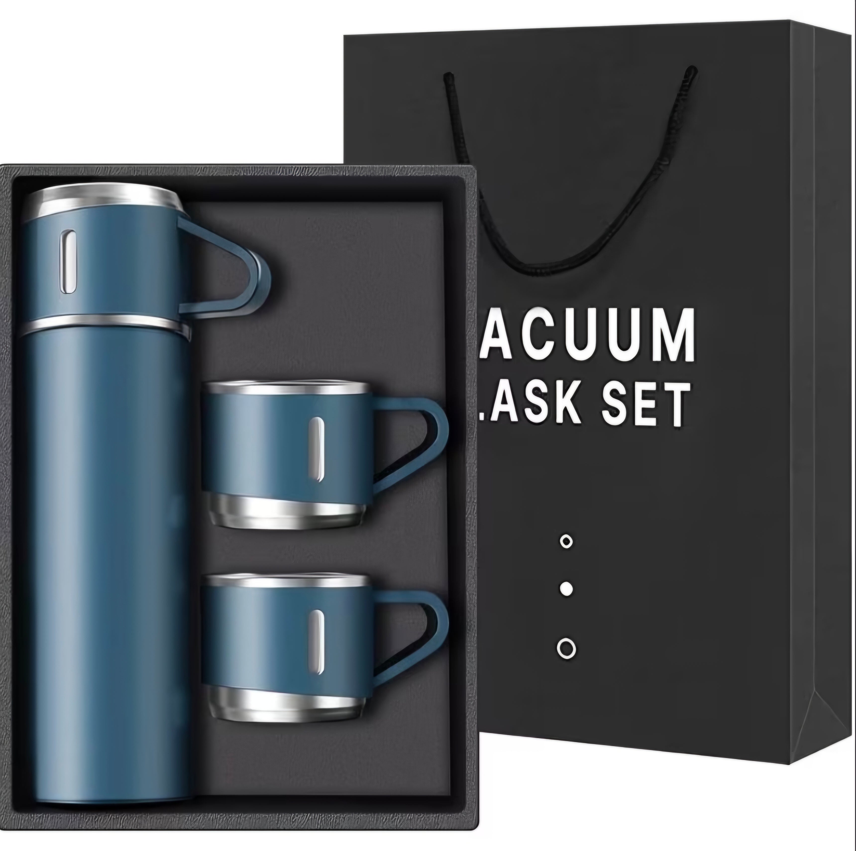 Set thermique 4 pièces en acier inoxydable – Bouteille 500 ml + 3 tasse