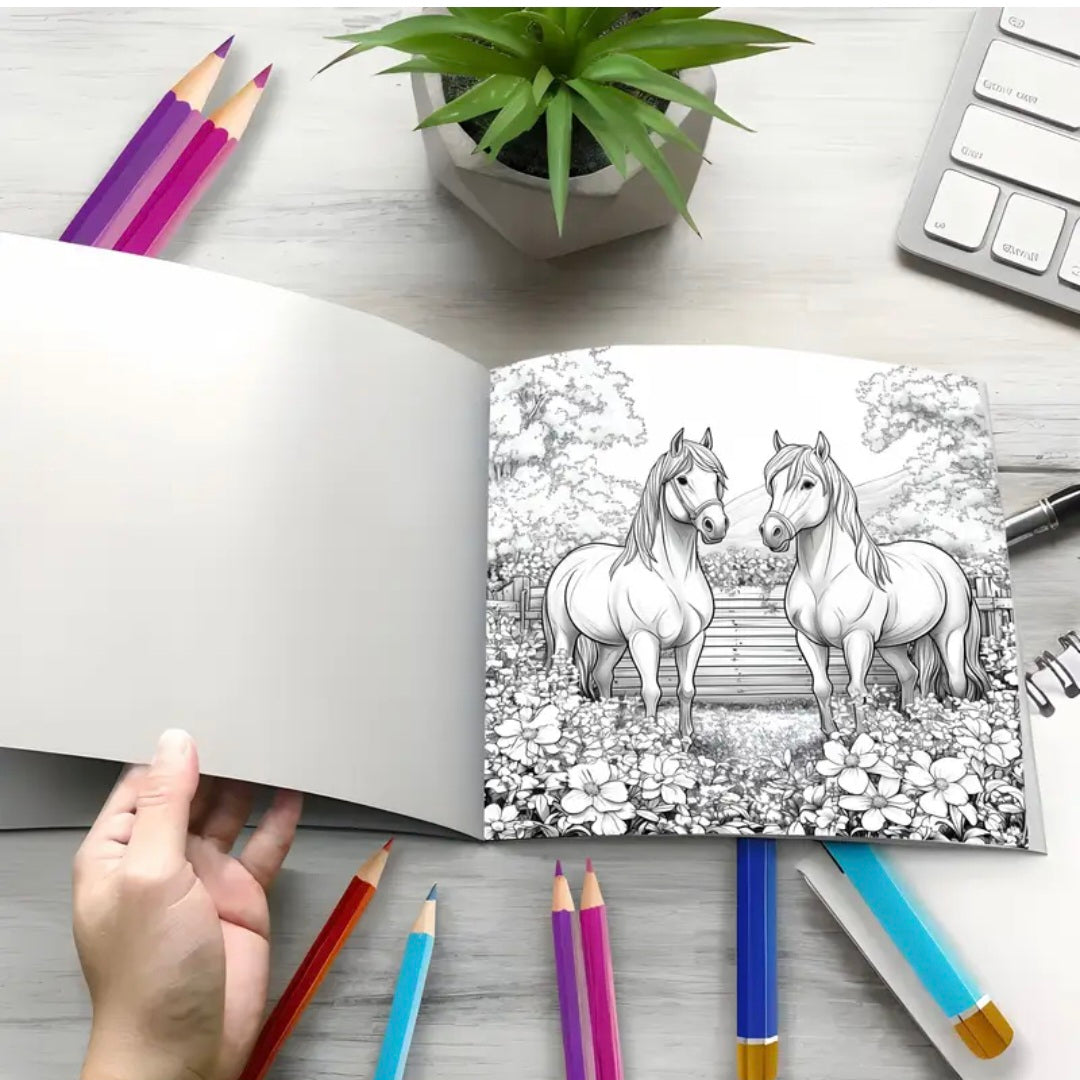 Carnet de Coloriage "Monde Magique des Chevaux" – 20 Pages Créatives