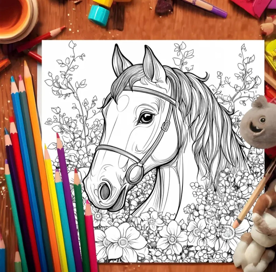 Carnet de Coloriage "Monde Magique des Chevaux" – 20 Pages Créatives