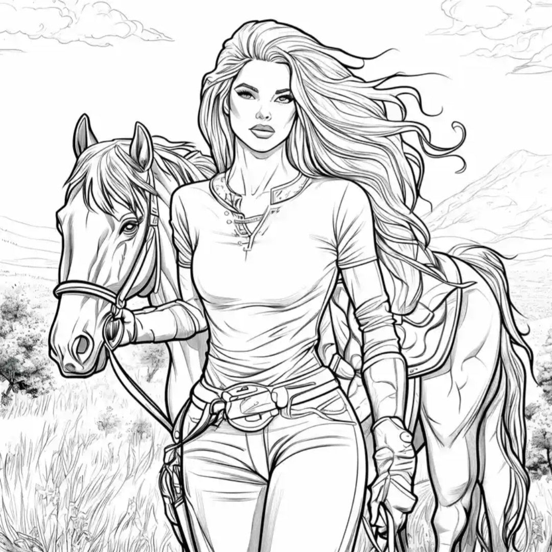 Carnet de Coloriage "Monde Magique des Chevaux" – 20 Pages Créatives