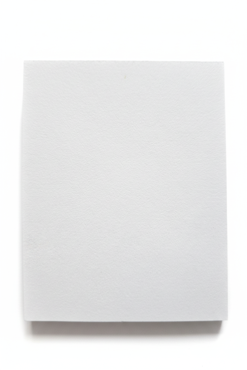 Bloc-notes artisanal – Blanc uni | 7×9 cm | Pages rechargeables