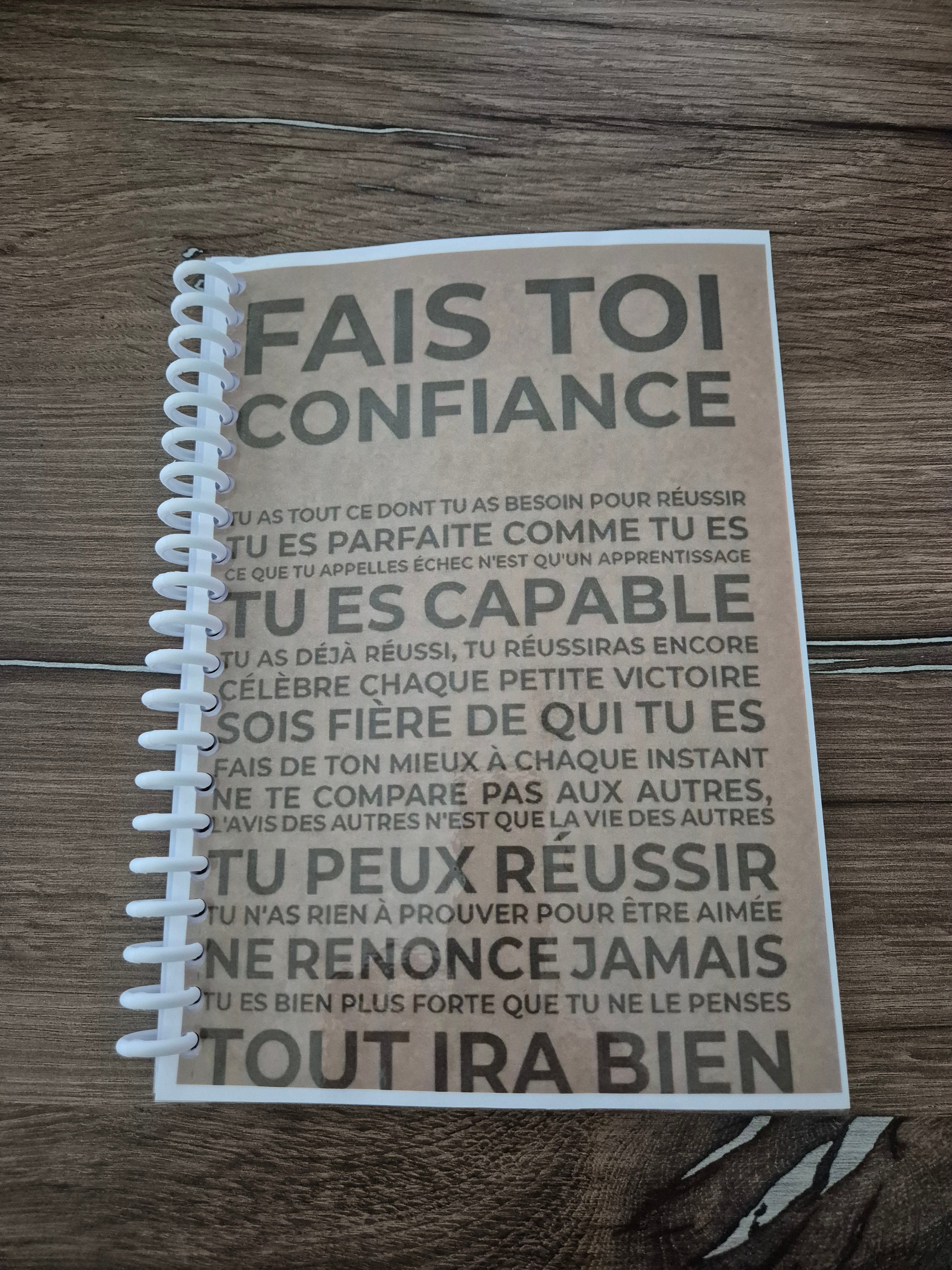 Carnet Rechargeable A5 · "Fais Toi Confiance" · 60 feuilles