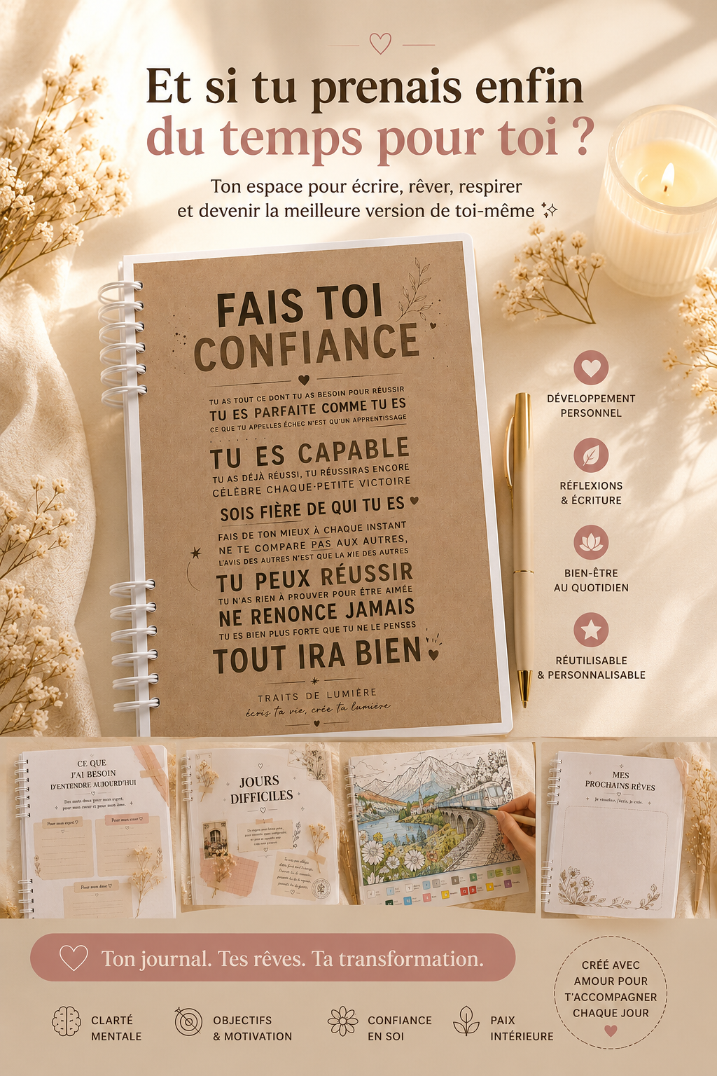 Journal Réutilisable & Rechargeable - Format A5